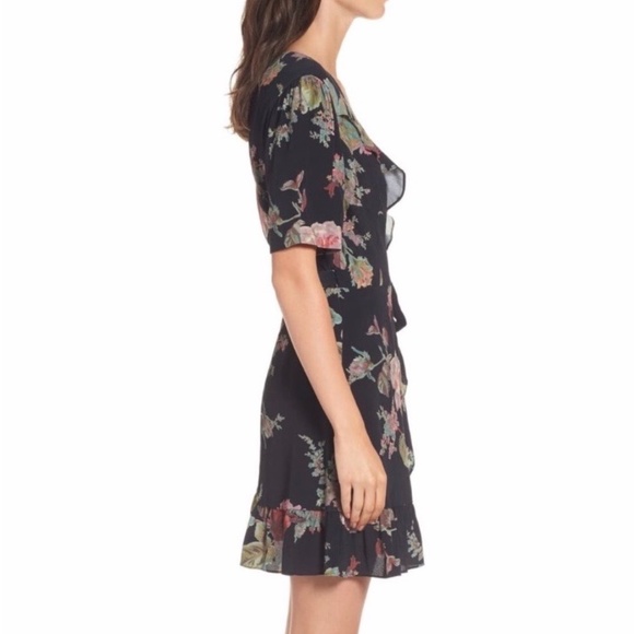 Privacy Please June Floral V-neck Wrap Mini Dress - Picture 3 of 11
